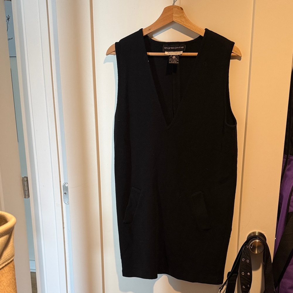 Wool Black Sleeveless Dress